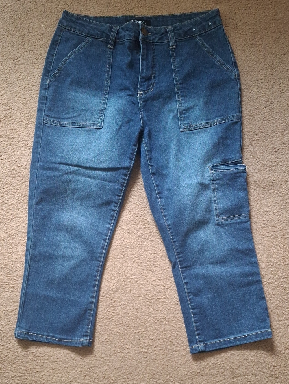 d. jeans Women's Blue Cropped Utility Jeans